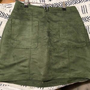 Olive green mini skirt